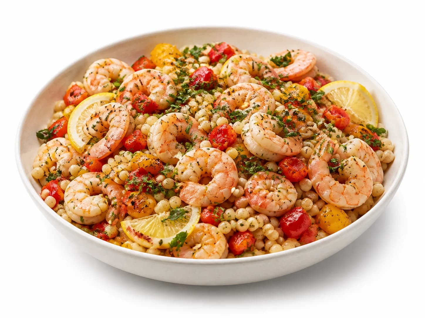 Vitlöksräkor med couscous & citron