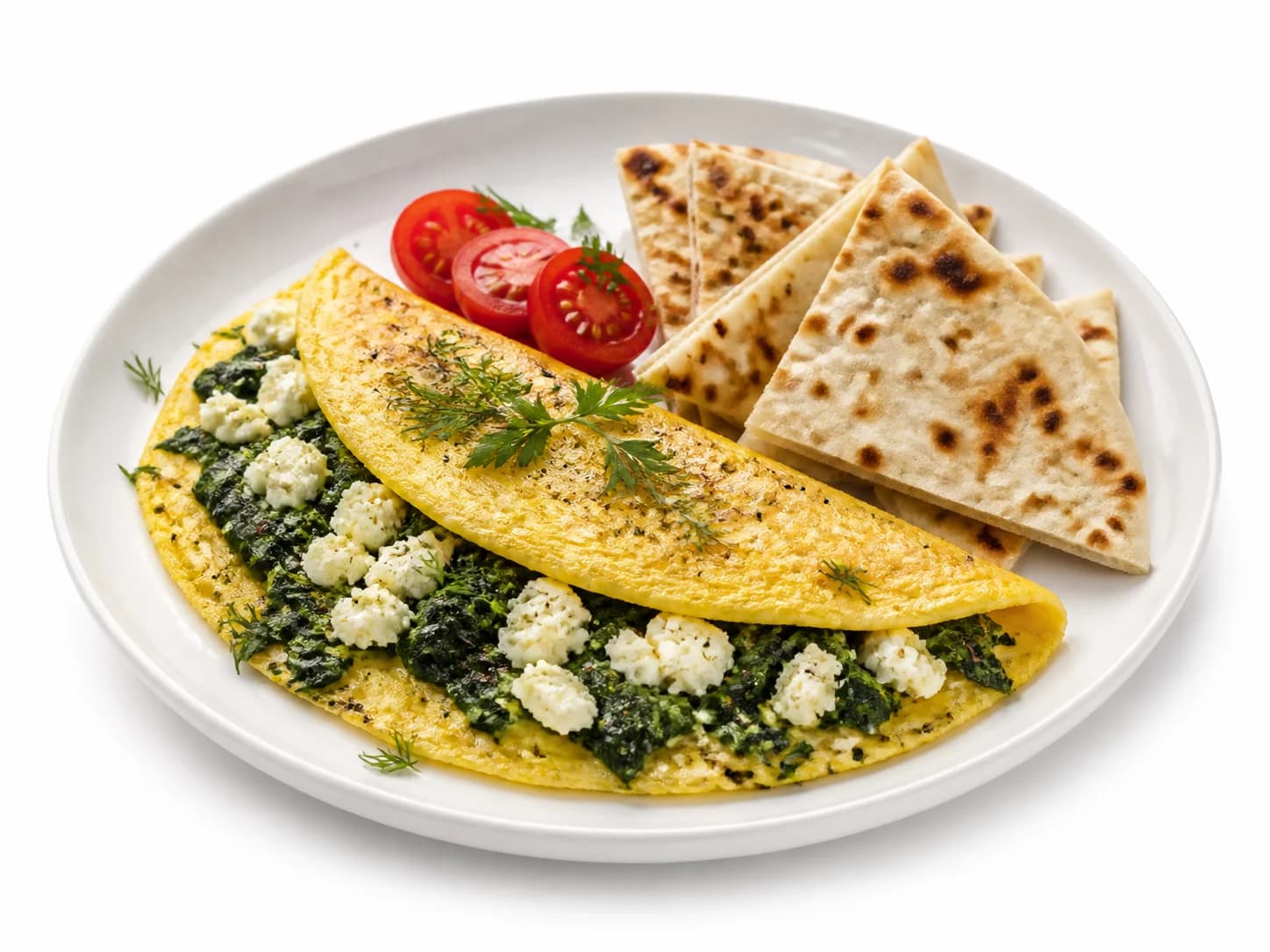 Frukostomelett med spenat & feta