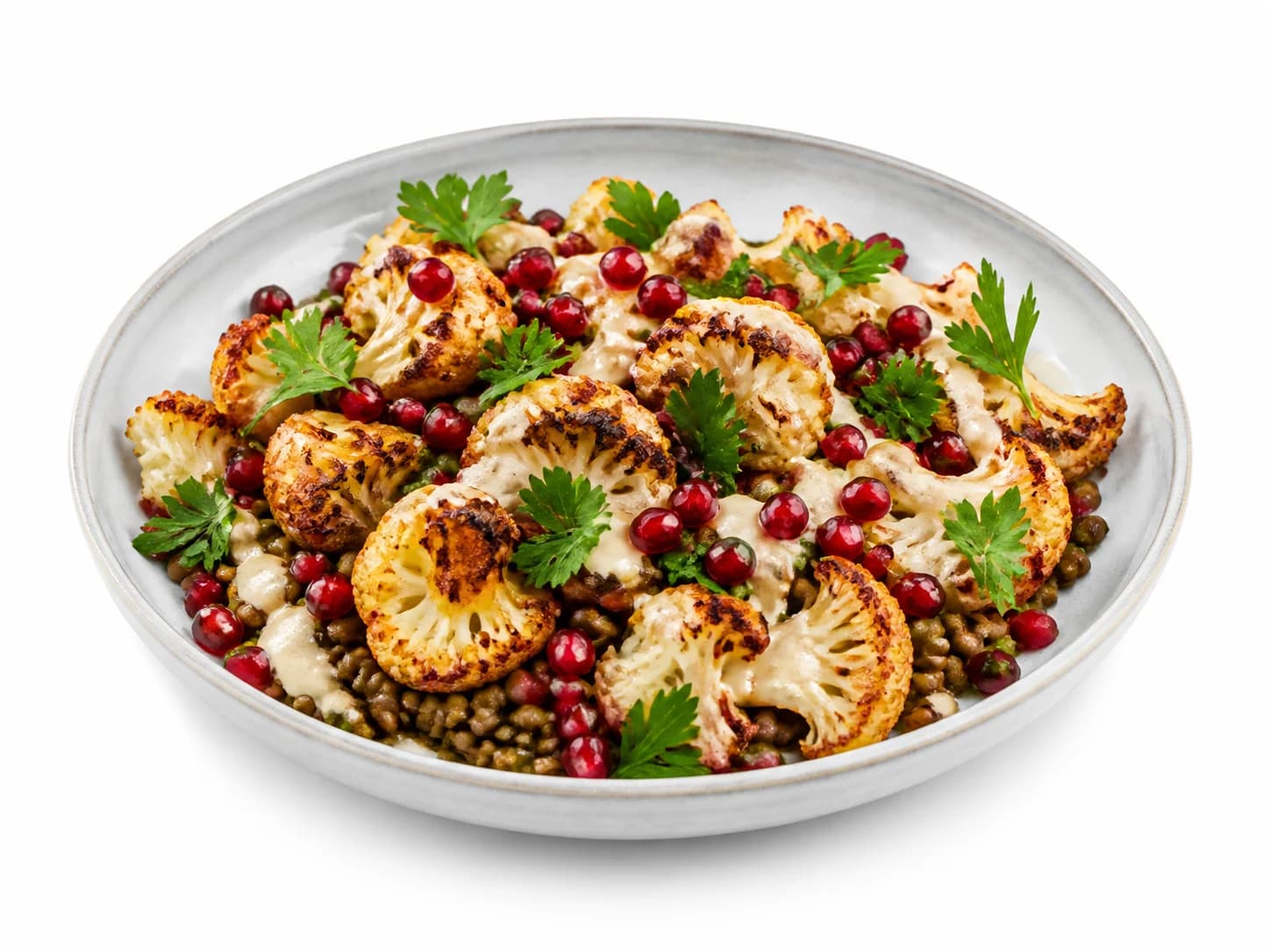 Rostad blomkål med linser & tahini