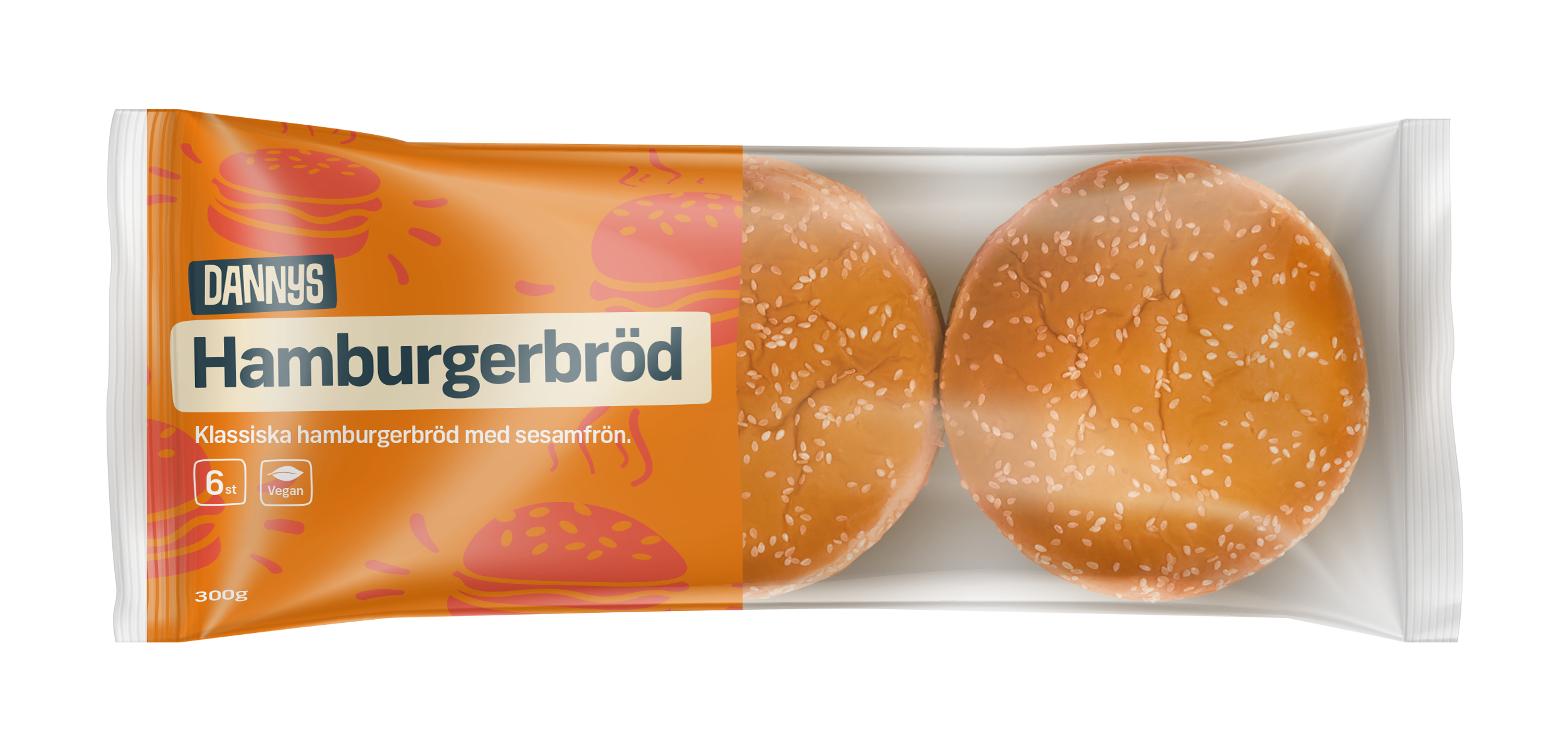 Dannys Hamburg Bröd Små 300G 6St
